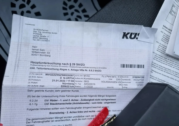 Volkswagen Tiguan cena 33999 przebieg: 242435, rok produkcji 2008 z Pyskowice małe 407